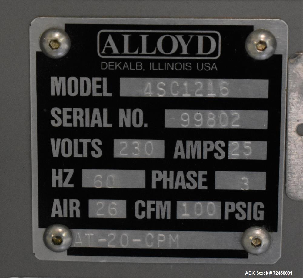Sonoco Alloyd Model 4S-1216 Rotary Blister Sealer w/Auto Card Feeder